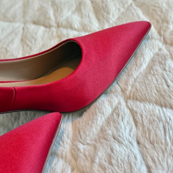 Sam Edelman Kitten Pump Shoes - Satin Red- Size 5.5 - Picture 9 of 15